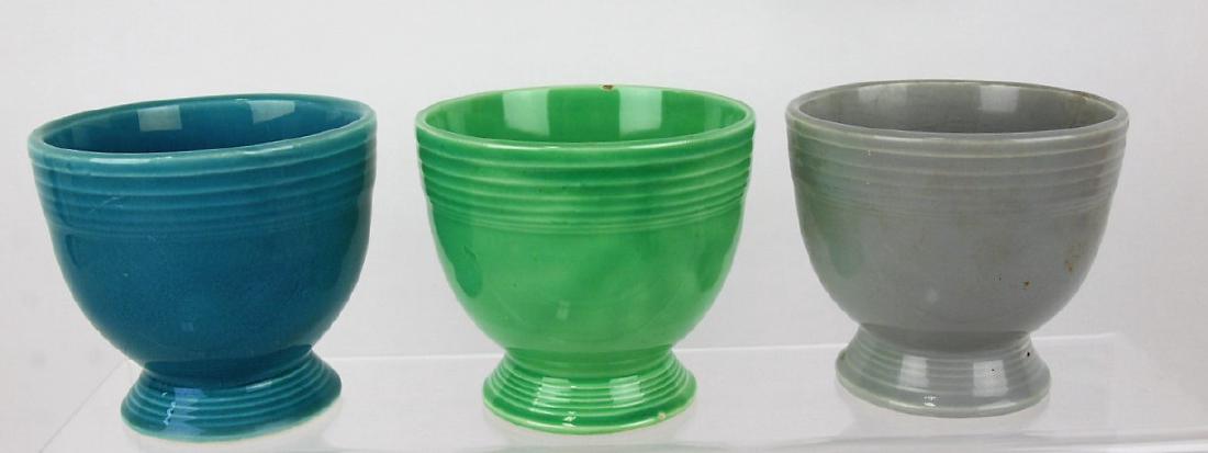 Fiesta egg cup group: turquoise, green (nicks), & gray (1 of 1)
