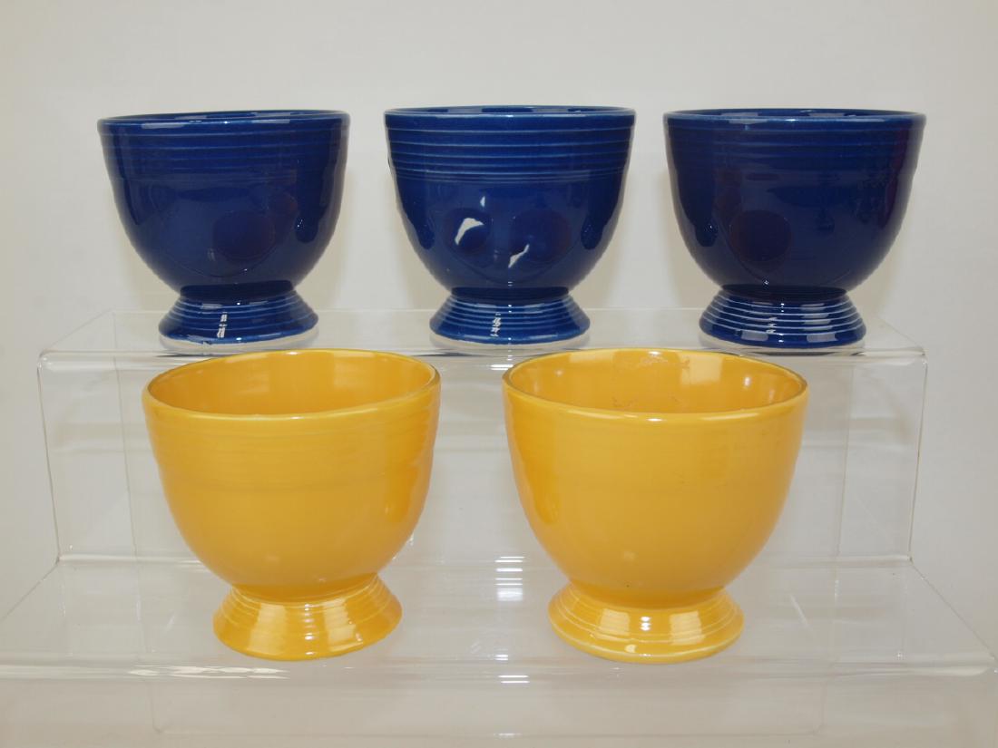 Fiesta egg cups: 3 cobalt, 2 yellow (1 of 1)