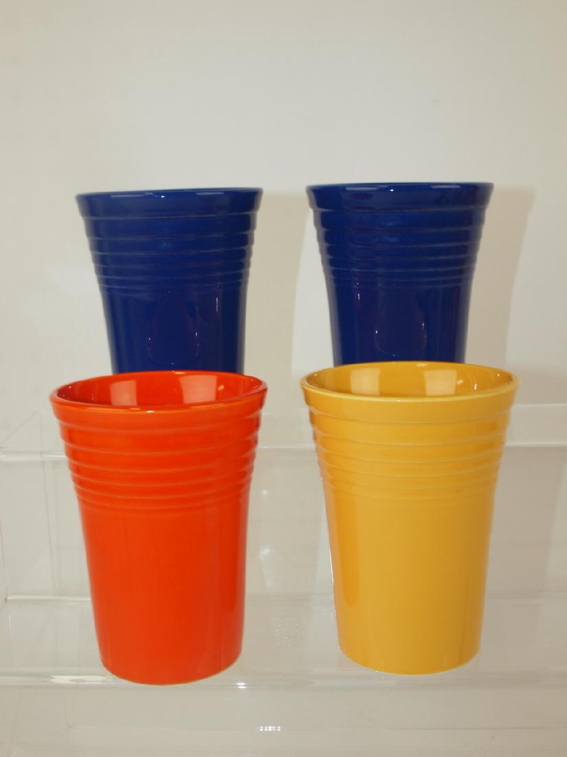 Fiesta water tumbler group: 2 cobalt, red, yellow (1 of 1)