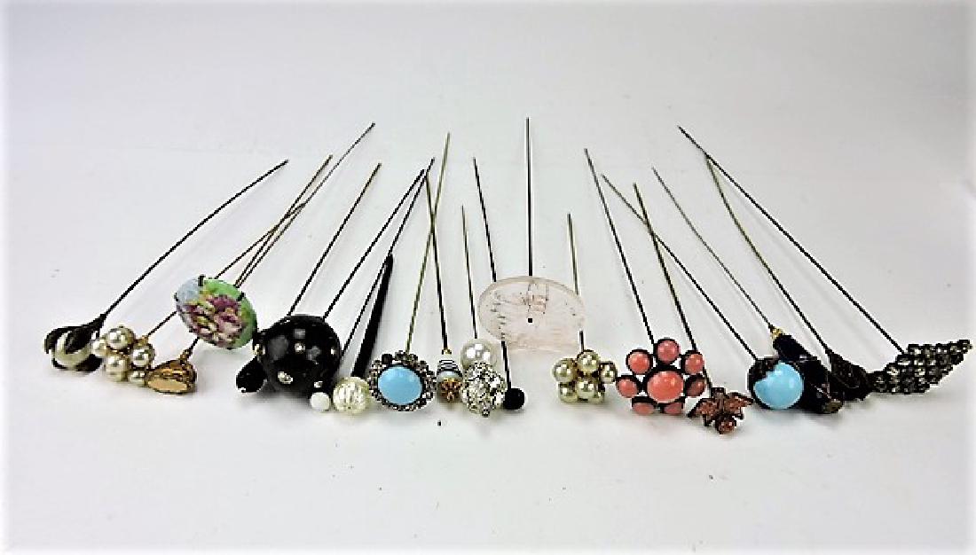 Lot of 20 Victorian lady's hat pins (1 of 1)