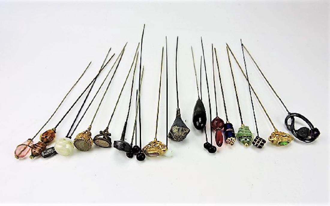Lot of 22 Victorian lady's hat pins (1 of 1)