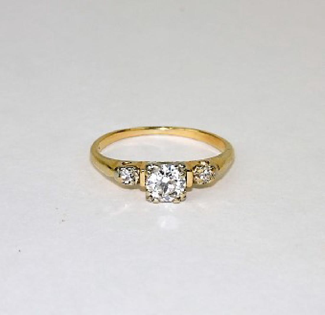 14k yg lady's antique diamond engagement ring with (1 of 2)