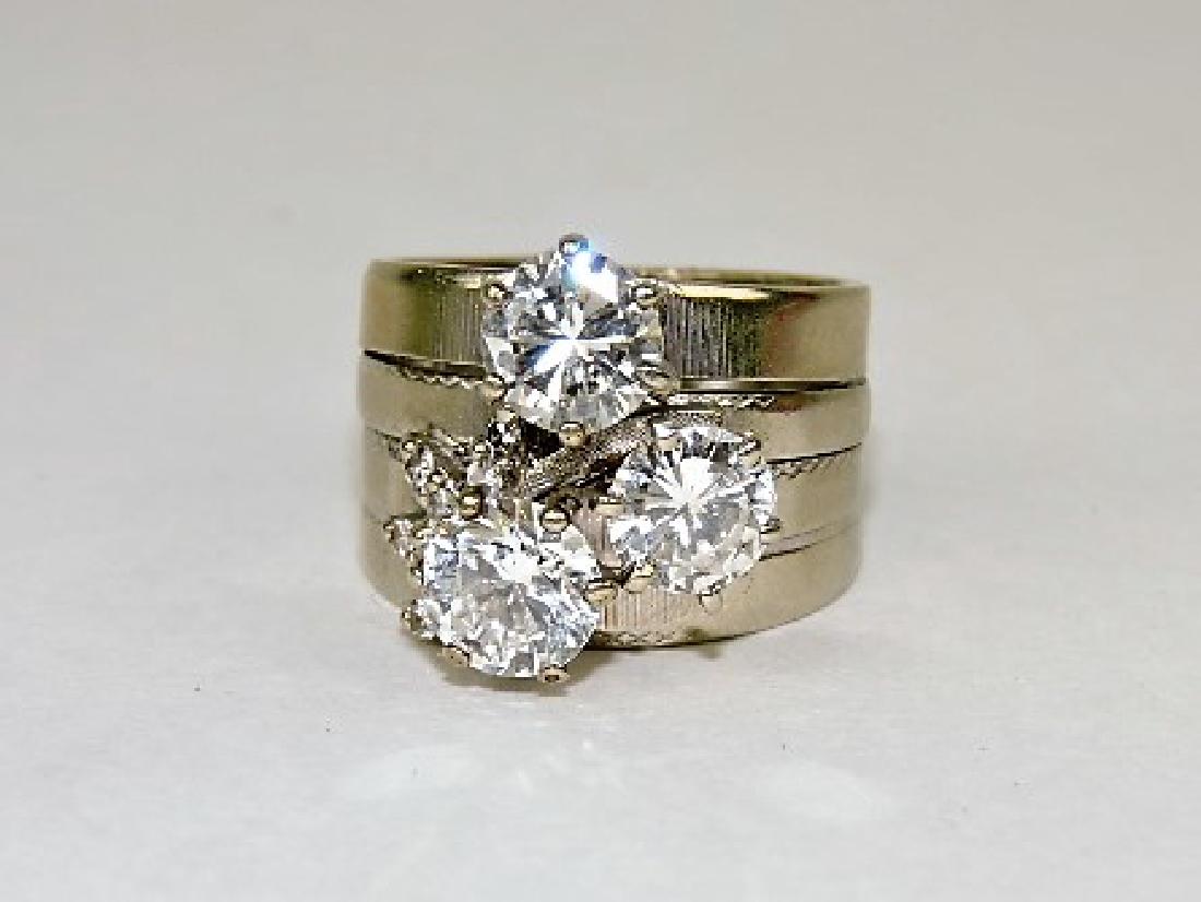 14k wg lady's diamond fashion ring with 3 large (1 of 2)
