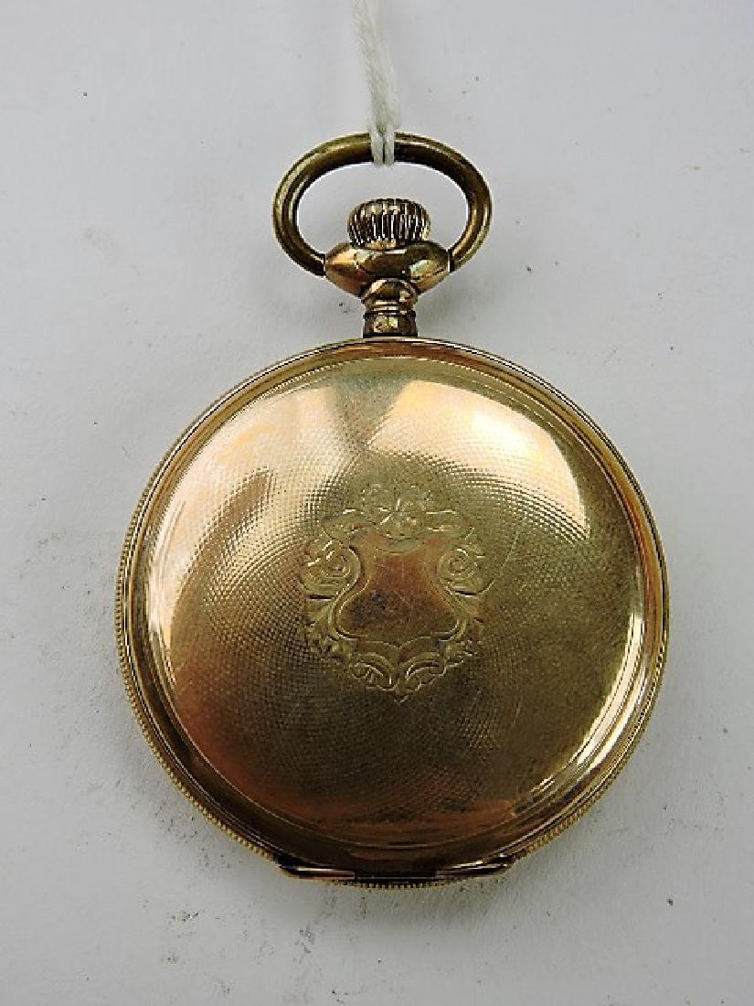 Elgin 15j hunters case pocket watch enameled and inlaid (1 of 3)