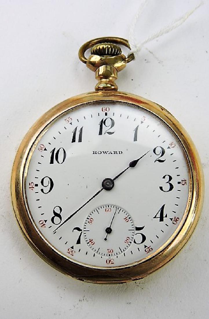 E. Howard 17j open face pocket watch with Howard wooden (1 of 3)