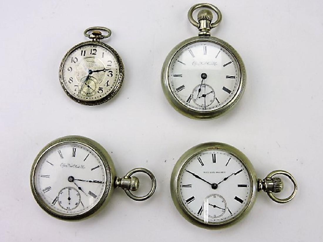 Lot of 4 Oresilver open face pocket watches - Waltham (1 of 2)