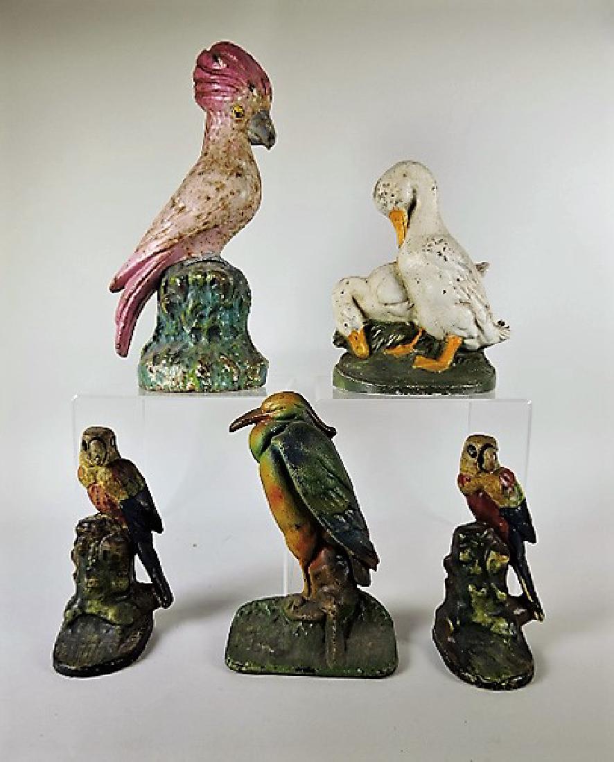 Cast iron lot of 5 bird doorstops (1 of 1)