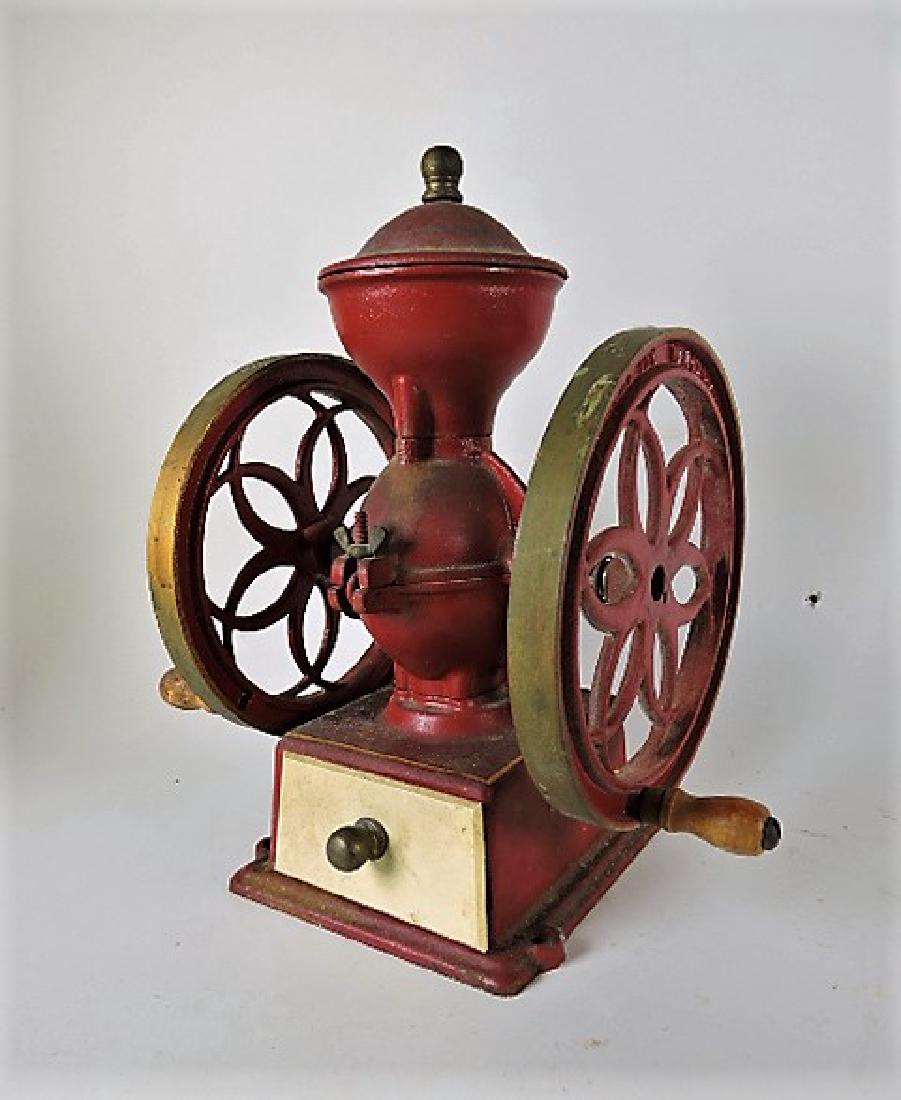 John Wright cast iron double wheel coffee grinder, 11