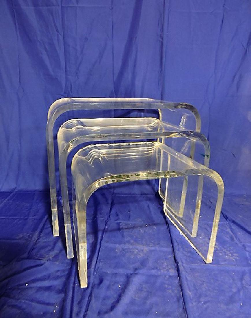 Mid Century Modern lucite stacking table group 25"h, (1 of 1)