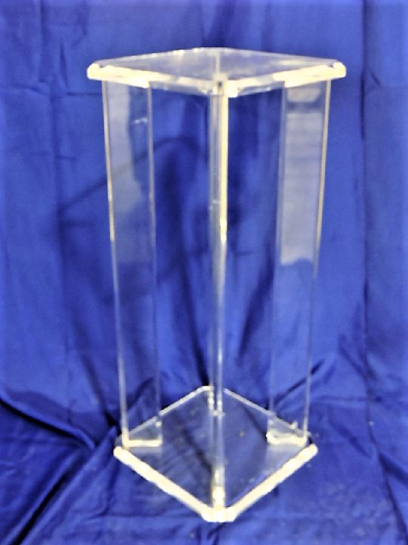 Mid Century Modern lucite pedestal table, 29"h x 12"w (1 of 1)