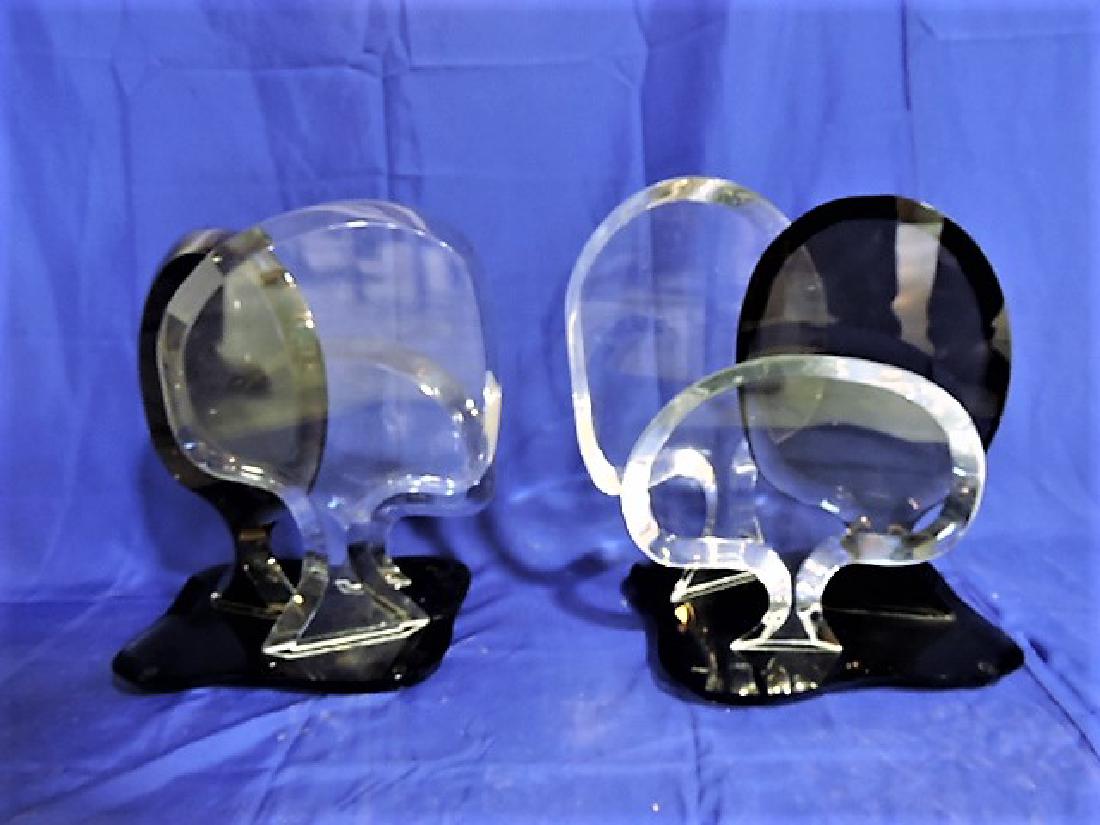 Mid Century Modern lucite pair of sculptures, 18 1/2"w, (1 of 1)