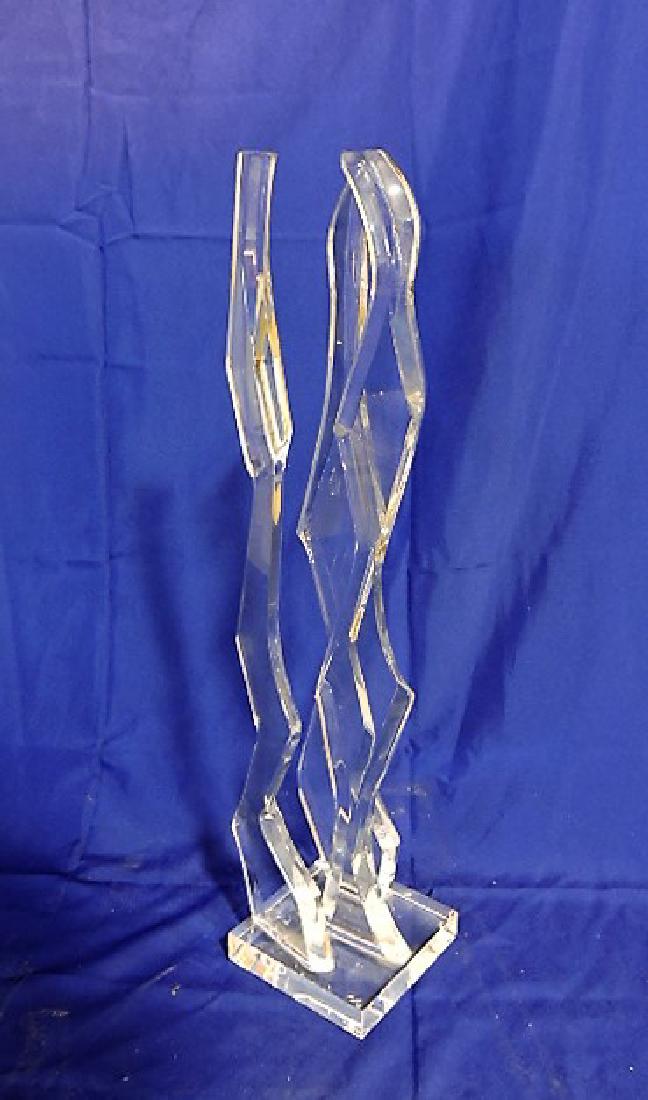Mid Century Modern lucite sculpture, 27 1/2", signed by (1 of 1)