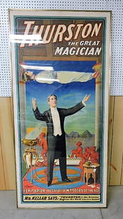 Thurston the Great Magician - Levitation monumental: monumental lithograph poster, 40" x 82", excellent vibrant colors and condition, extremely rare find