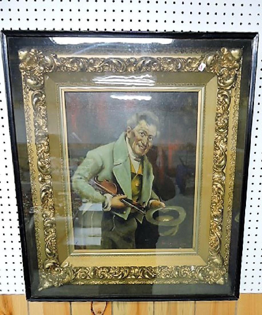 Mangilli oil on canvas painting of man with violin (1 of 2)