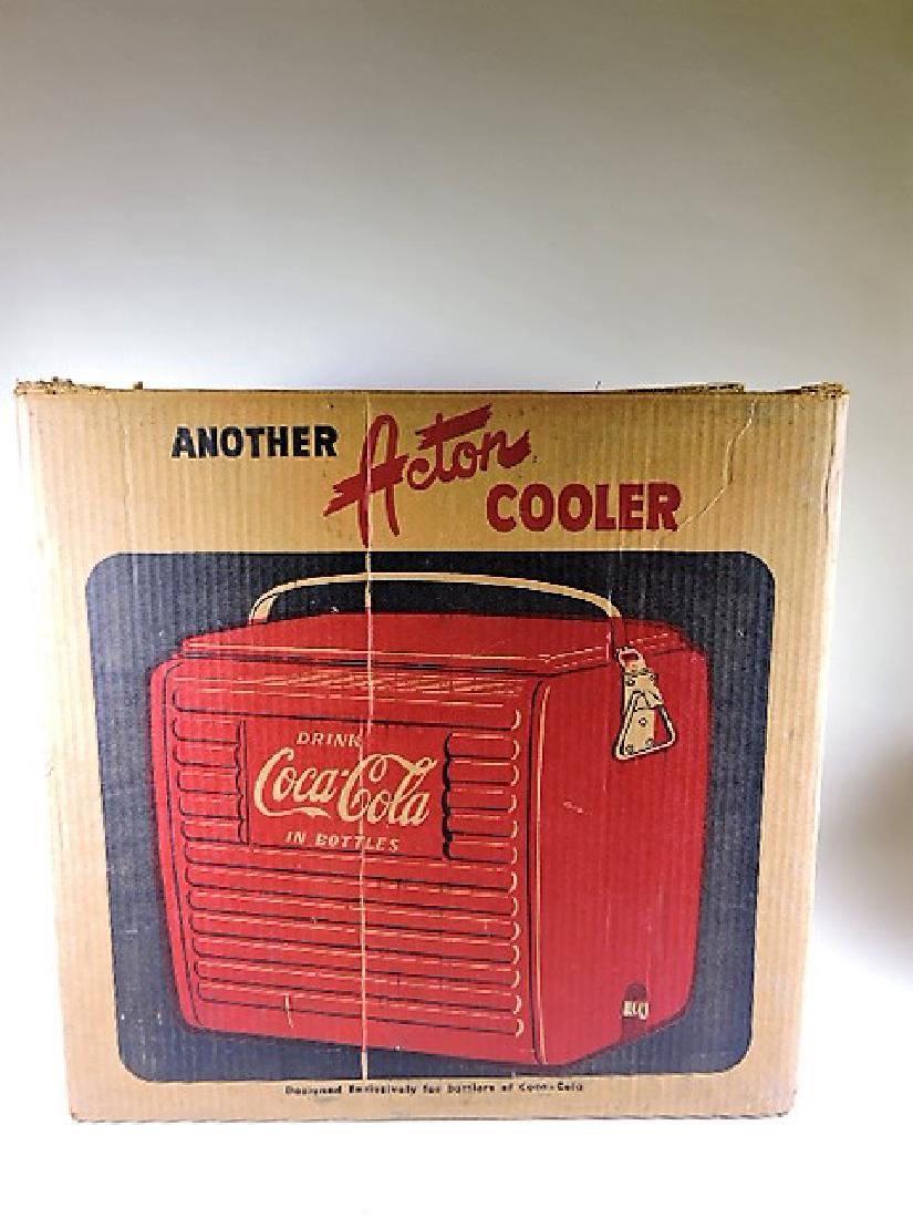 Coca Cola Acton  cooler with original box, some wear to (1 of 2)
