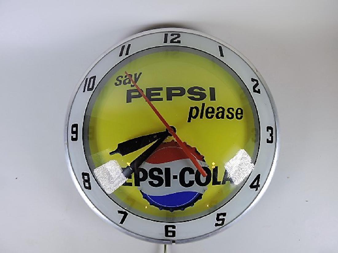 Pepsi advertising clock, 15", works (1 of 1)