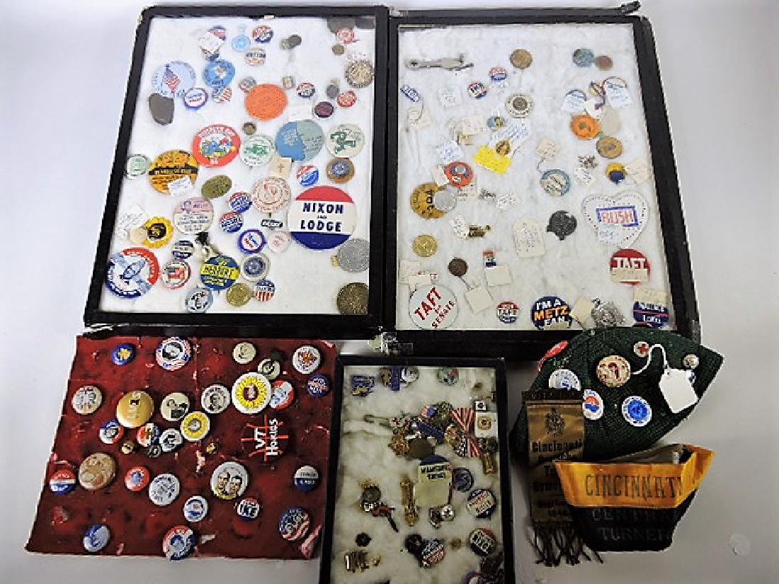 Large lot of political and other pin back buttons and (1 of 1)