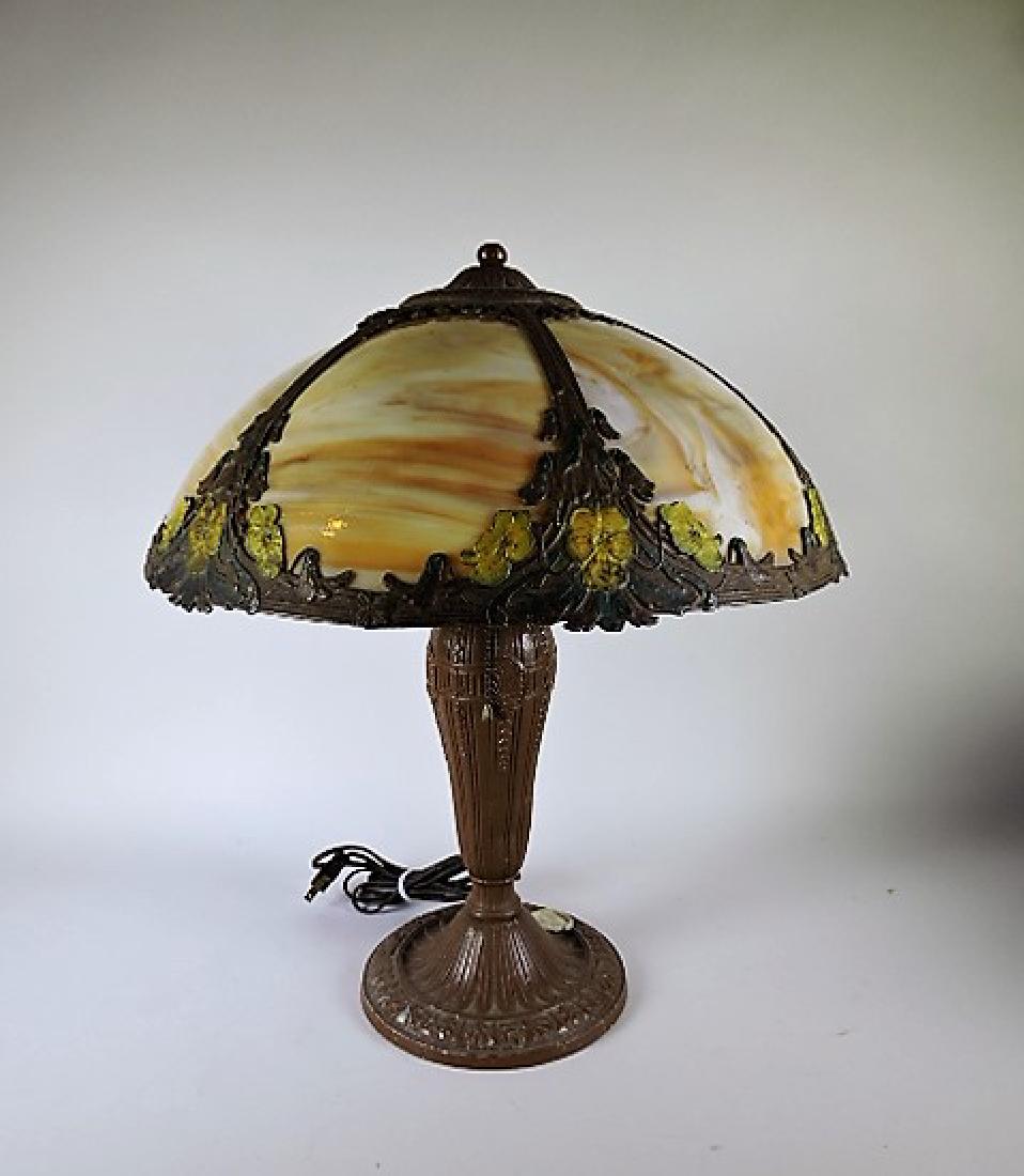 Panel glass table lamp, 20"h, 17"d (1 of 1)