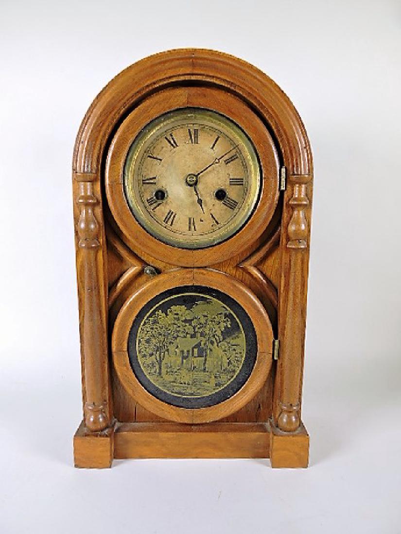 Walnut dome top shelf clock (1 of 1)