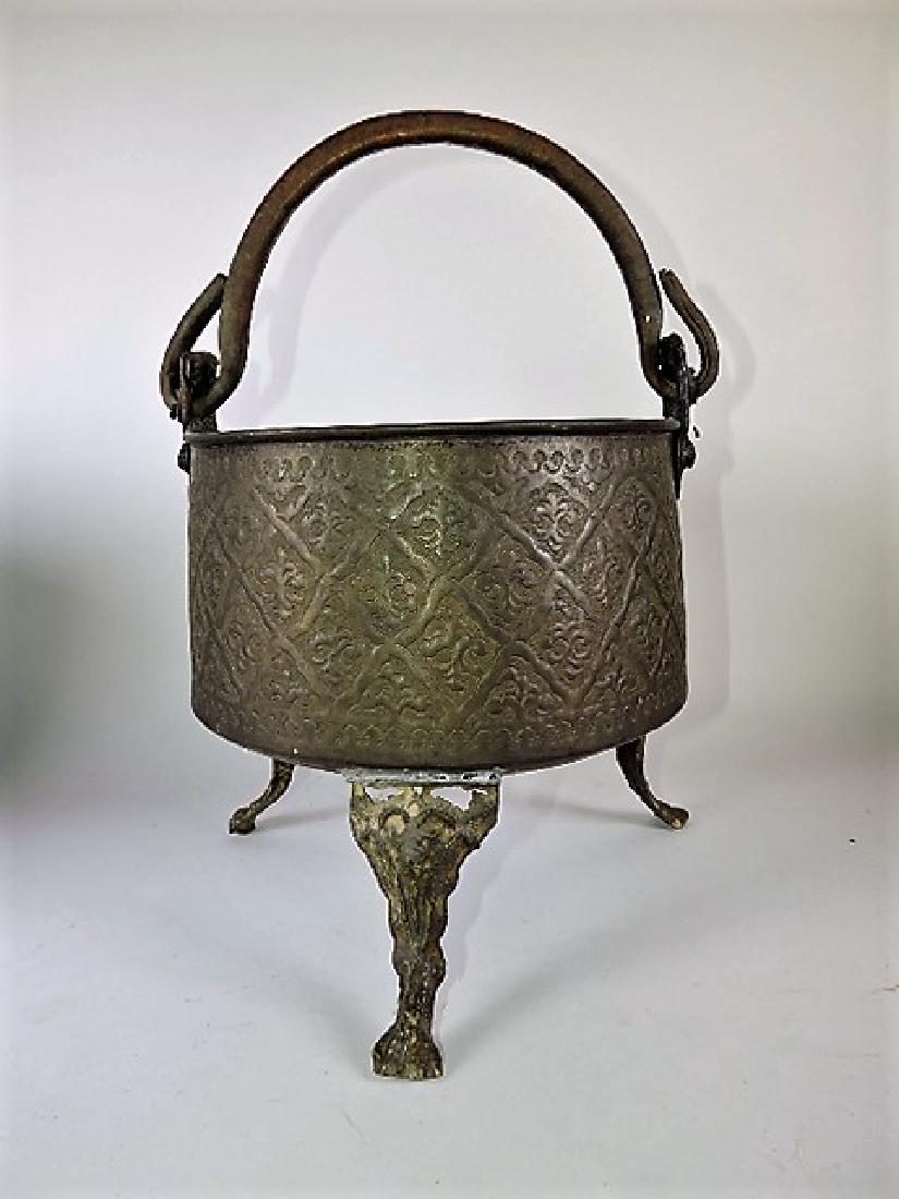 Early brass kettle on legs (1 of 1)