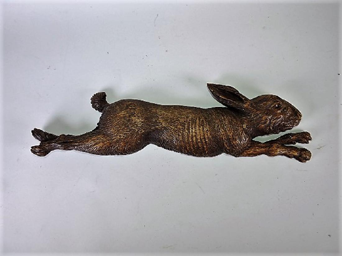 Black Forest carved wooden wall plaque of running (1 of 2)