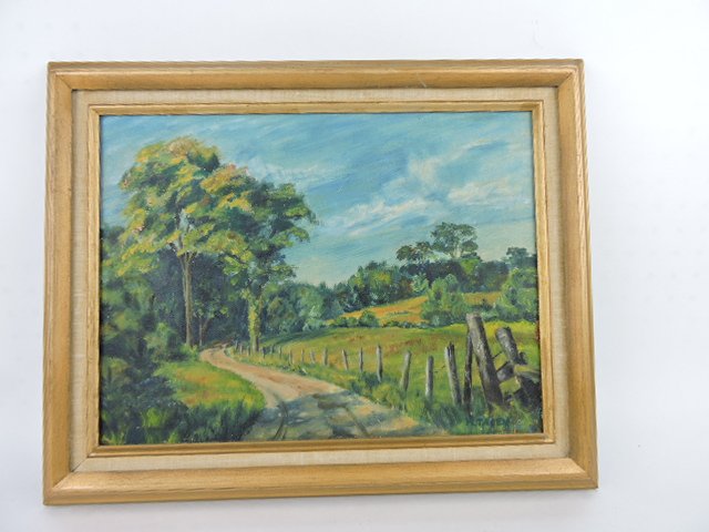 M. Becker Tacey oil on board "Game Farm Road" (1 of 2)