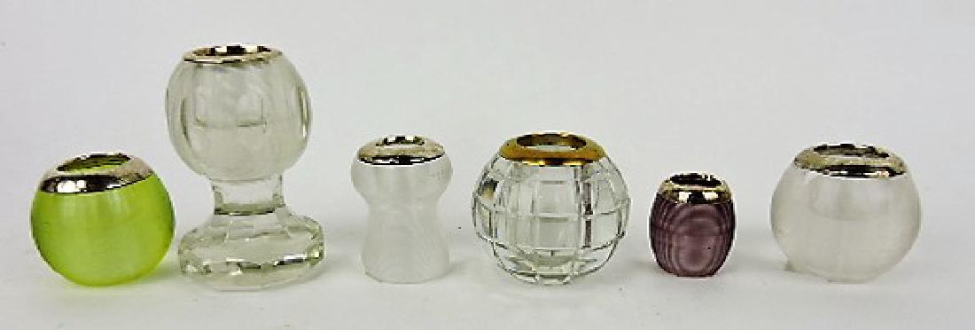 Lot of 6 glass match holder/strikers, 5 with (1 of 1)