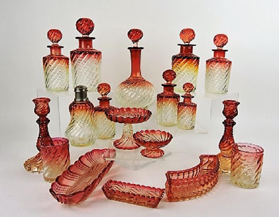Baccarat Rose Tiente Swirl and other large lot of (1 of 1)