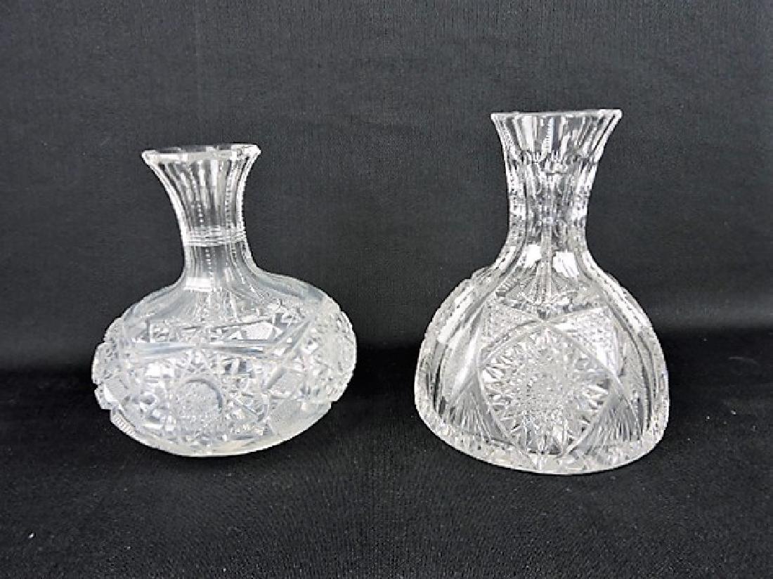 Cut glass lot of 2 carafes, 7 1/2" & 8": .