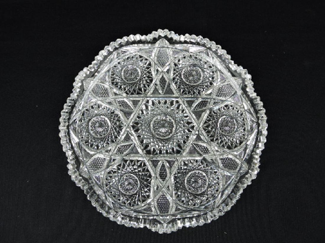 Cut glass round tray, 11 3/4" (1 of 1)