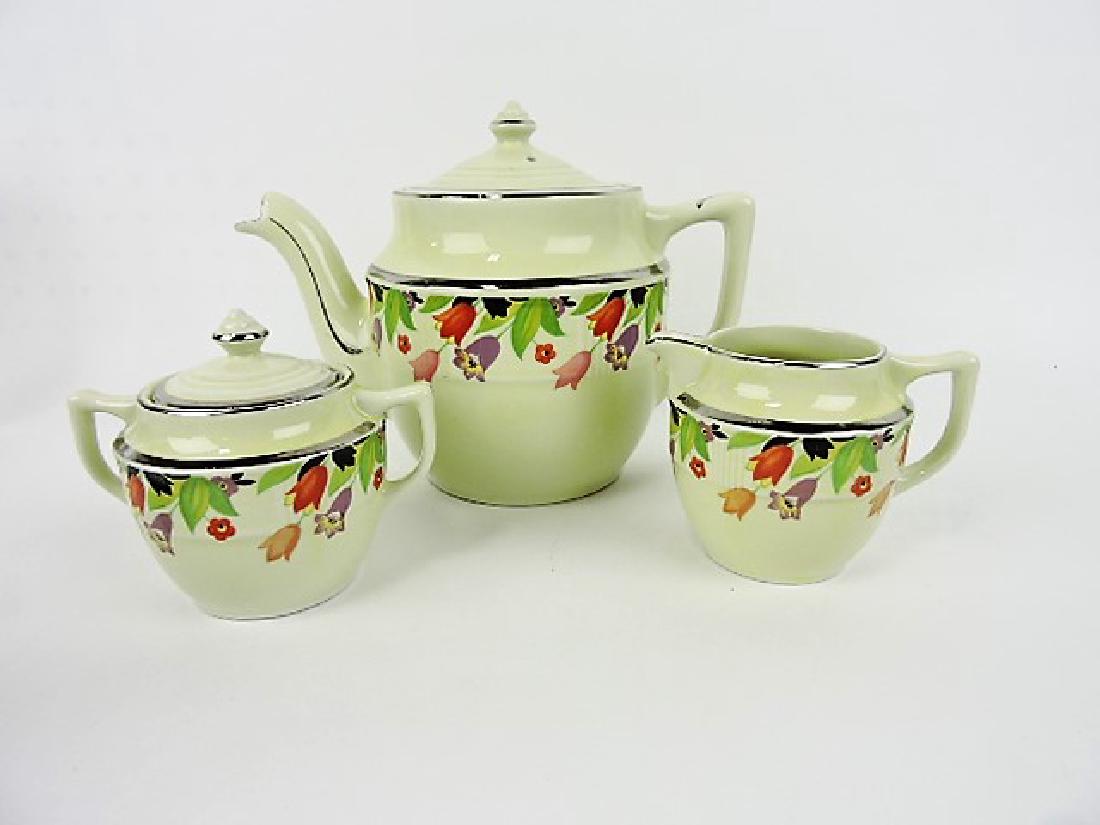 Hall China coffeepot with cream & sugar, (1 of 1)