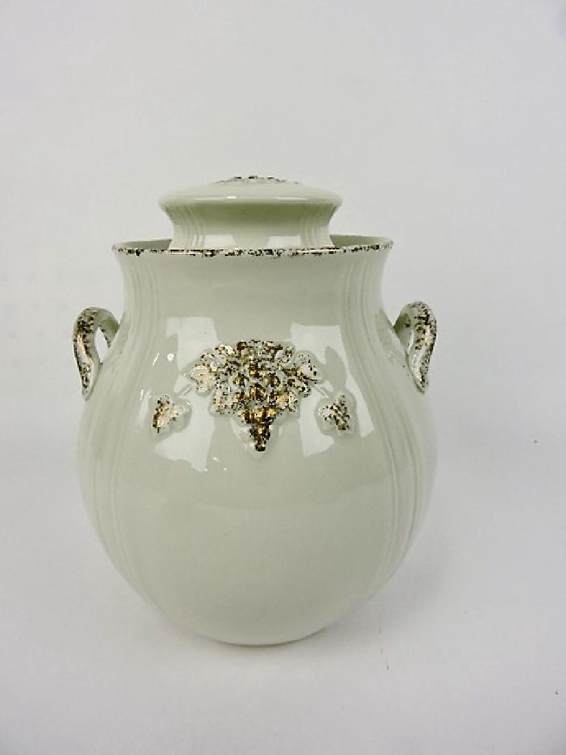 Hall China cookie jar, white Thorley: .