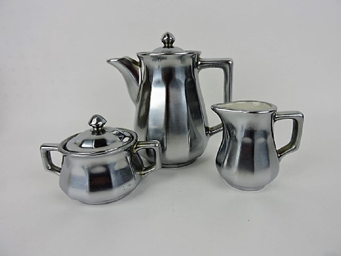 Hall China tea set - Metal clad Belview (1 of 1)