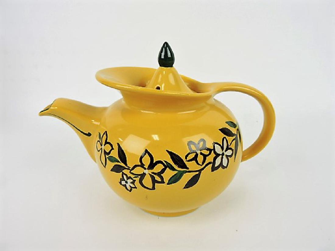 Hall China teapot, windshield, hand painted (1 of 1)