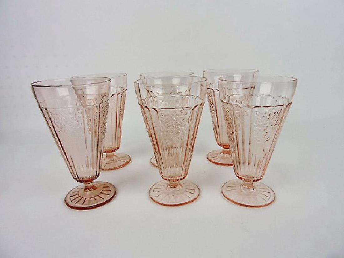 Pink Depression glass lot of 6 - 6 3/4" Mayfair (1 of 1)