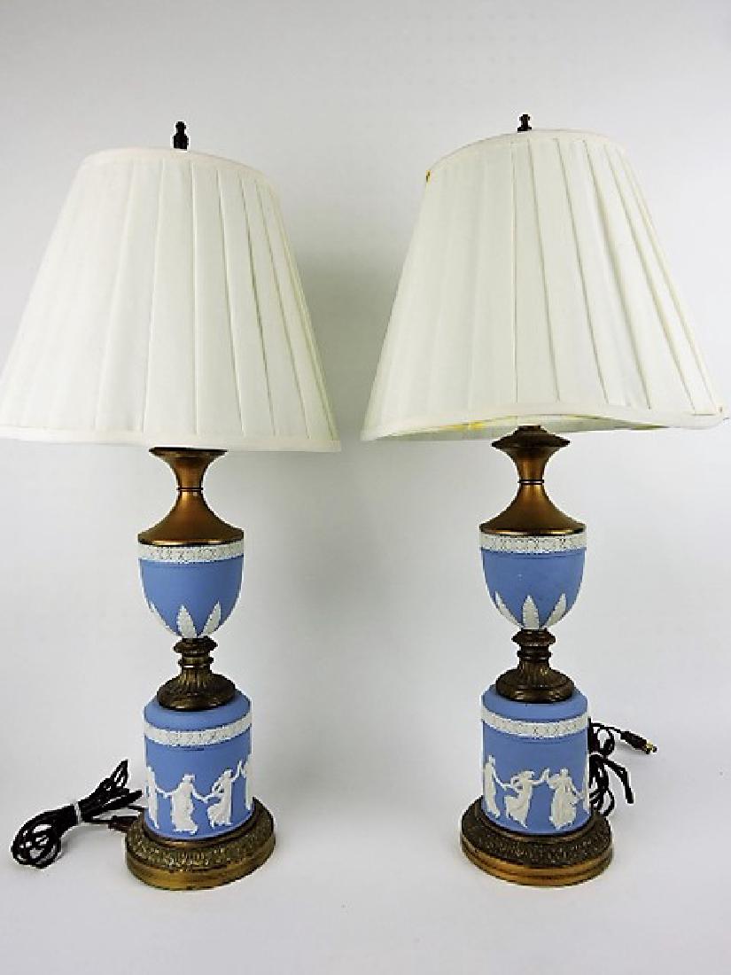 Wedgwood Jasperware pair of table lamps