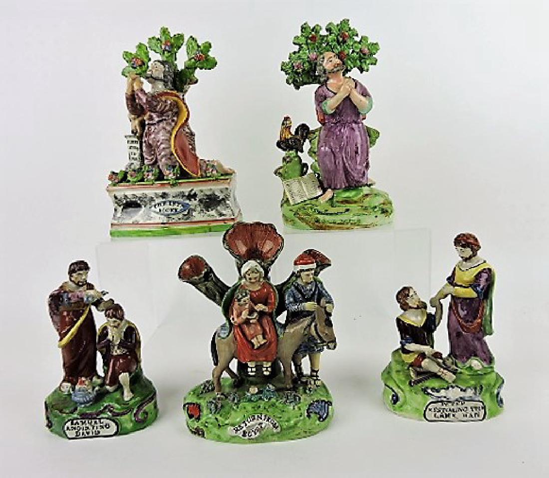 Staffordshire Pearlware lot of 5 figures: "Christ (1 of 6)