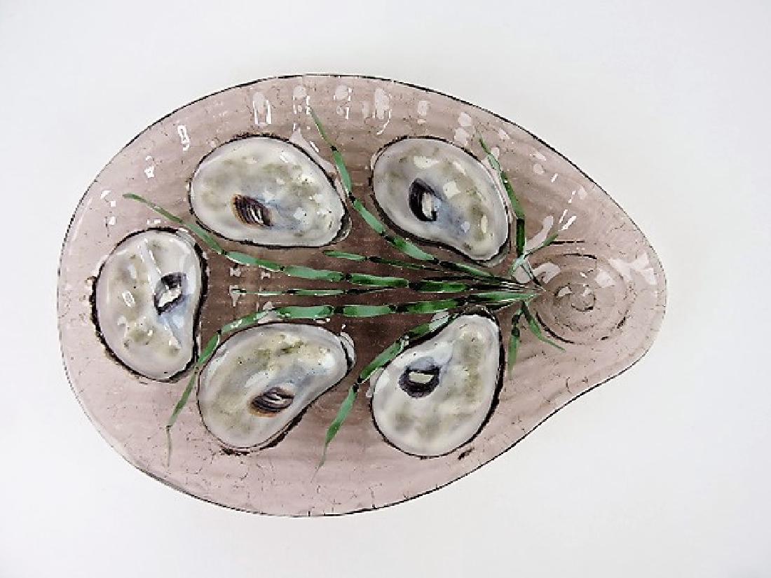 RARE Moser amethyst art glass 5 well oyster (1 of 1)