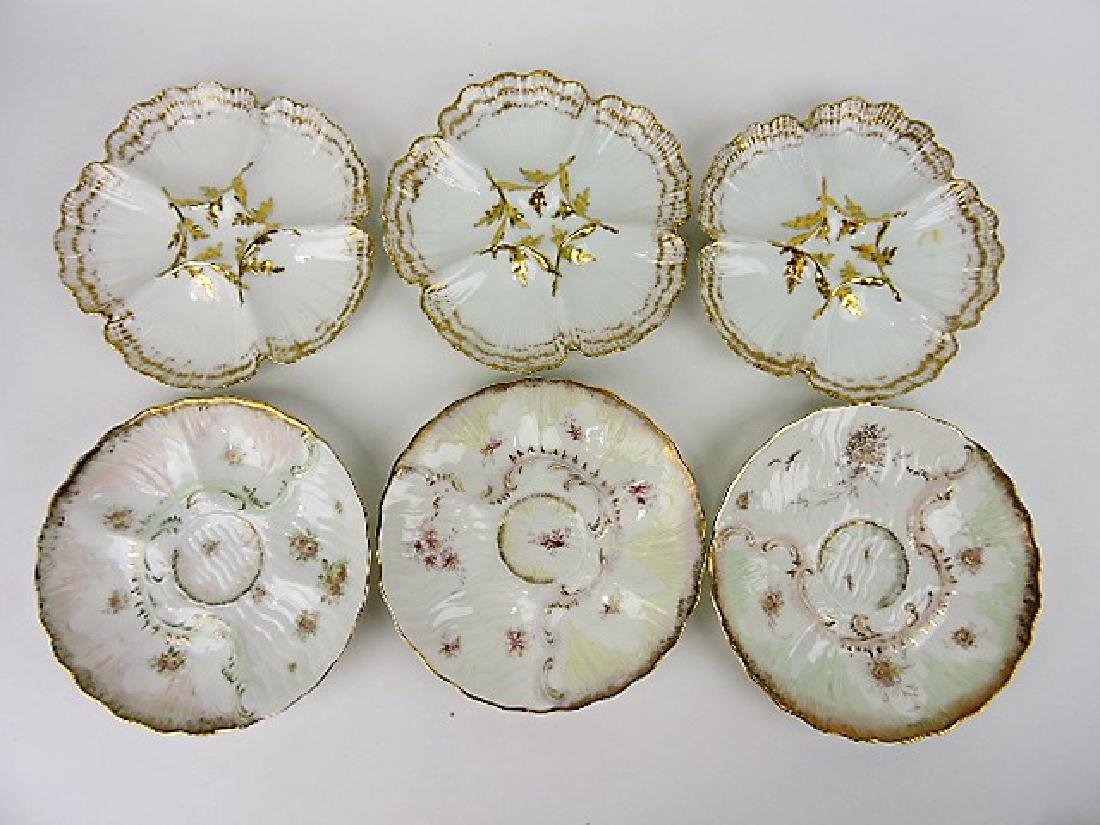 Two sets of 3 oyster plates- TV France Limojes and: Weimar
