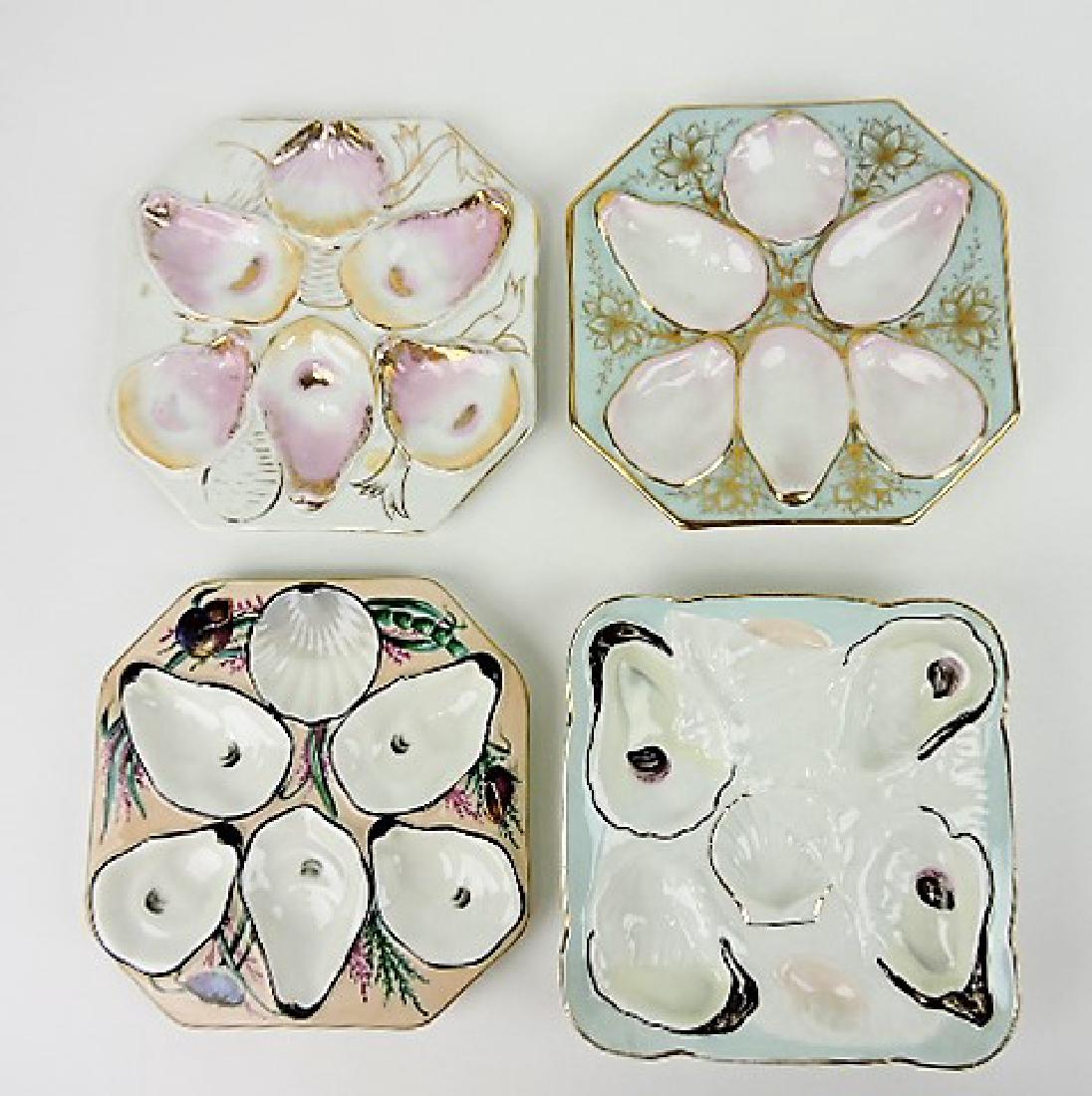 Lot of 4 square porcelain oyster plates (1 of 1)