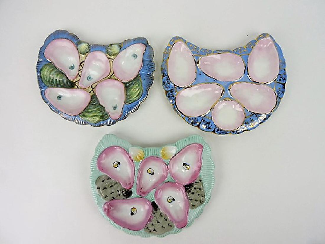 Lot of 3 crescent shape porcelain oyster plates (1 of 1)