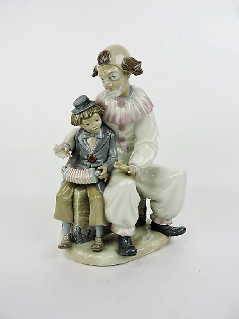 Lladro figure of clown with boy, 11" (1 of 1)
