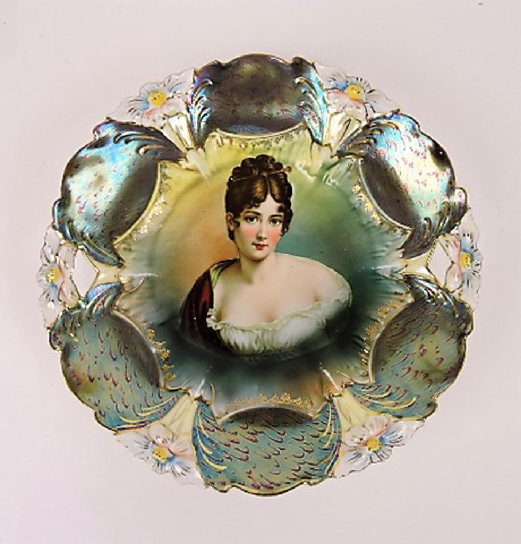 R.S. Prussia unmarked portrait cake plate with (1 of 2)