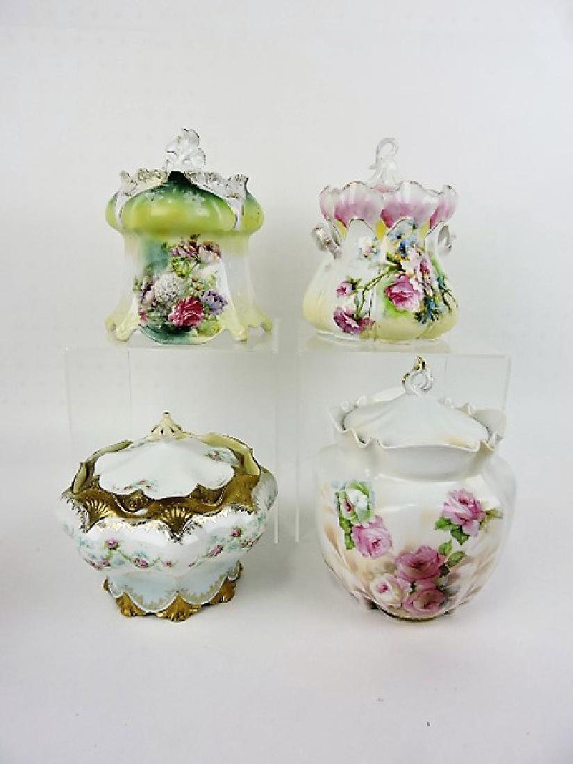 R.S. Prussia red mark lot of 4 cracker jars, nicks (1 of 1)