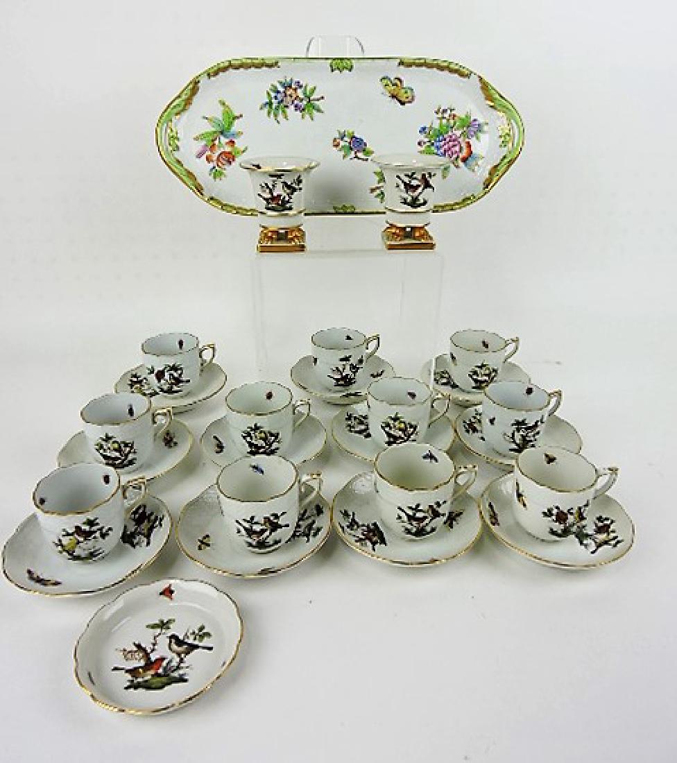 Herend Rothschild porcelain group with birds, (1 of 4)
