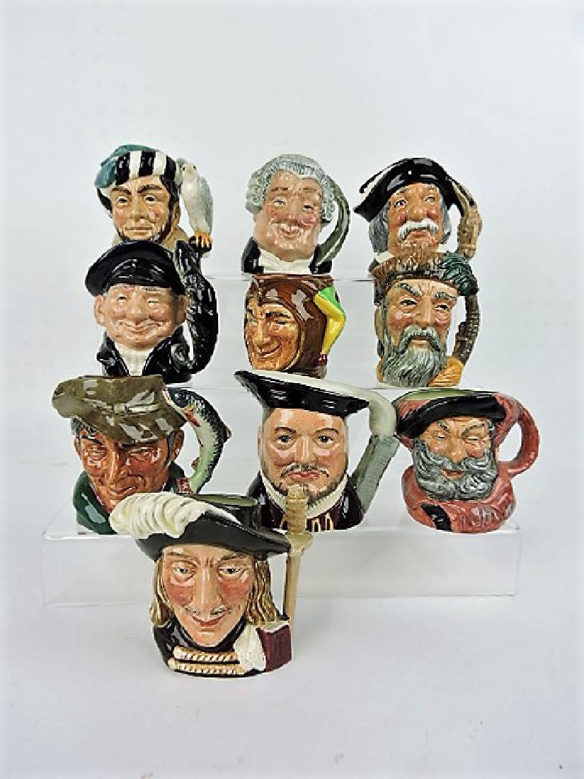 Royal Doulton lot of 10-3" toby jugs: .