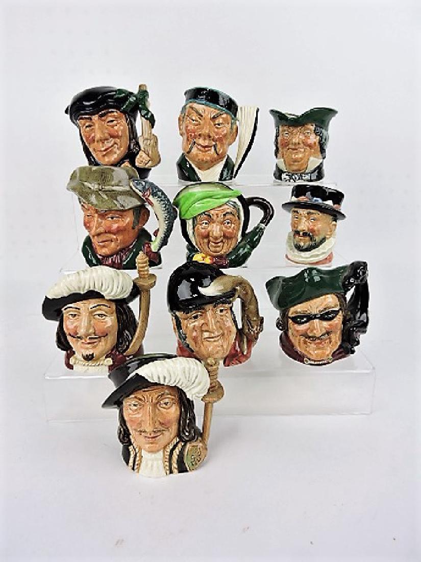 Royal Doulton lot of 10-3" toby jugs: .