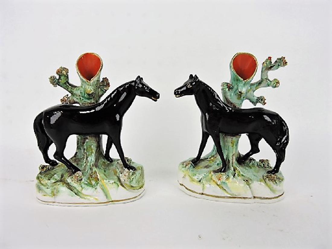 Staffordshire pair of spill vases with black (1 of 3)