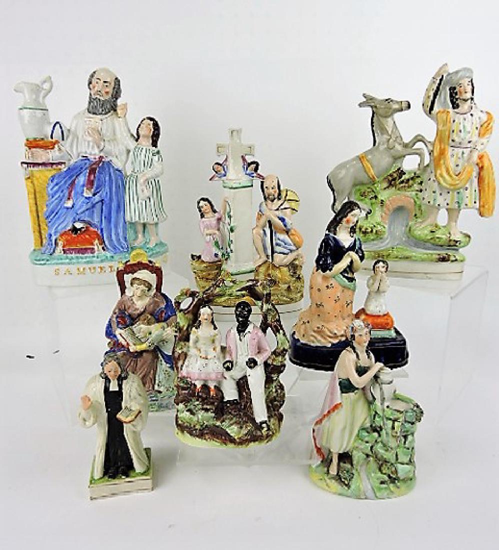 Staffordshire Pearlware lot of 8 figures, (1 of 4)