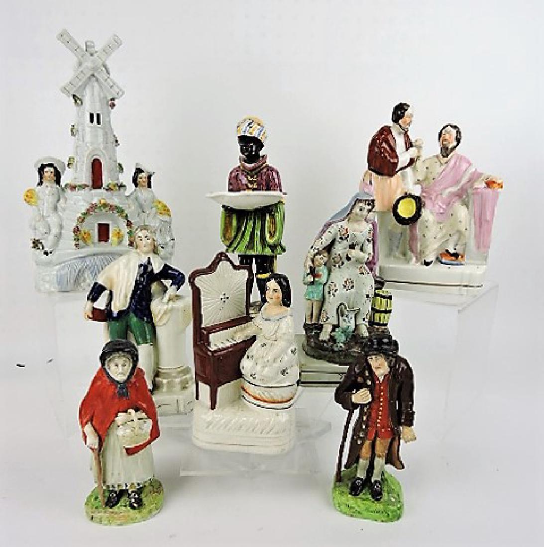 Staffordshire Pearlware lot of 8 figures, (1 of 3)
